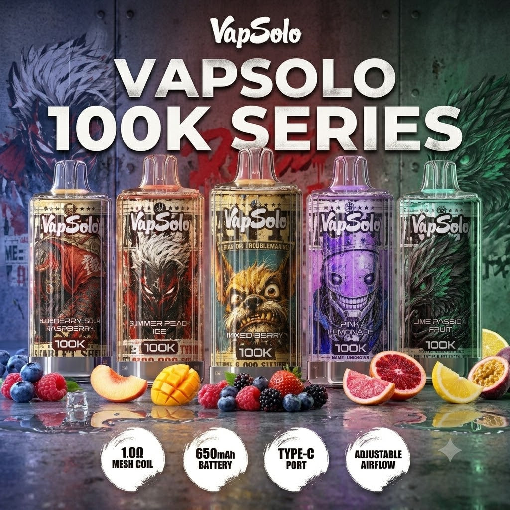Vapsolo 100K | Vaper Desechable 100000 Caladas Recargable USB-C