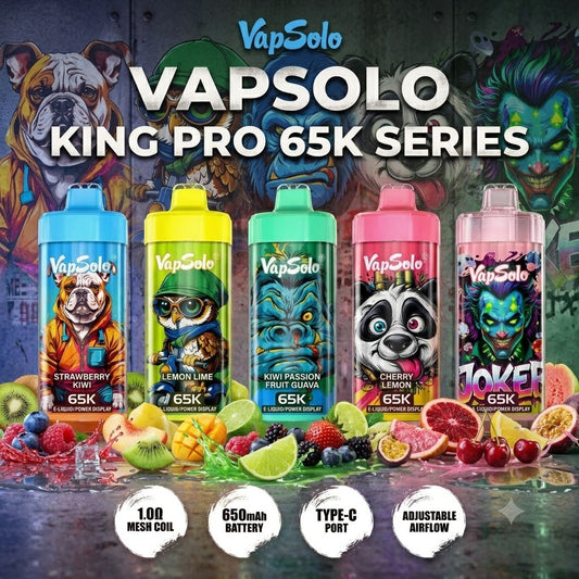Vapsolo King Pro 65000 Puffs | Vaper Desechable Recargable USB-C