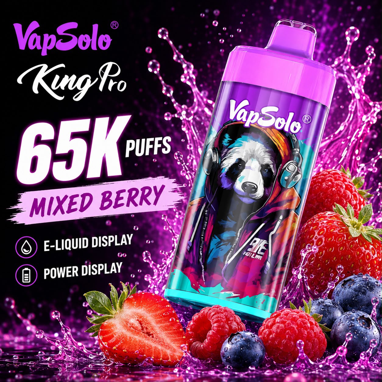 Vapsolo King Pro 65000 Puffs – Vaper Desechable Recargable 65K