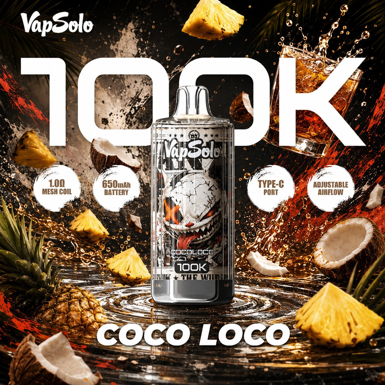Vapsolo 100K | Vaper Desechable 100000 Caladas Recargable USB-C