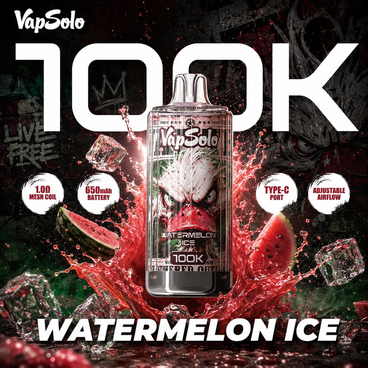 Vapsolo 100K | Vaper Desechable 100000 Caladas Recargable USB-C