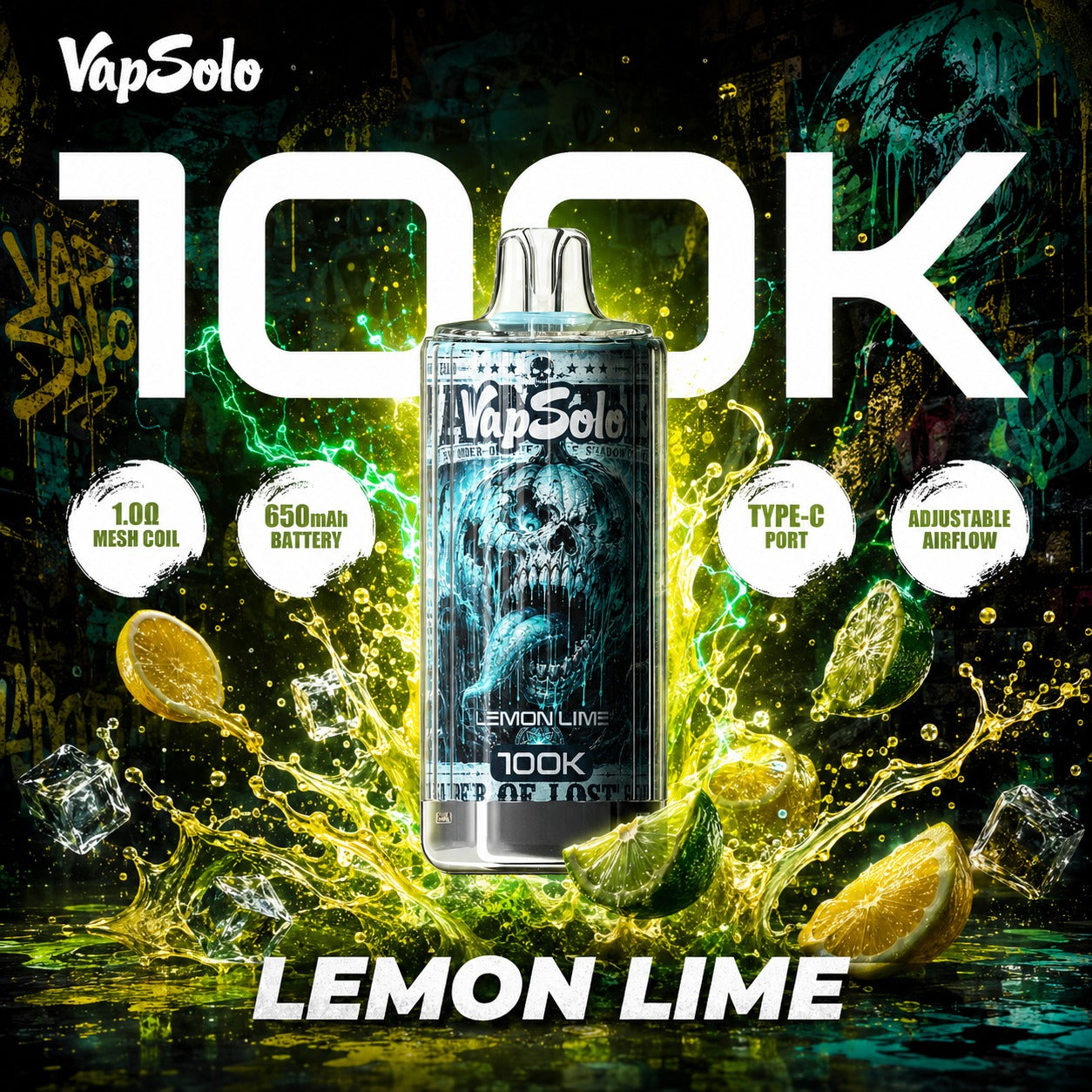Vapsolo 100K | Vaper Desechable 100000 Caladas Recargable USB-C