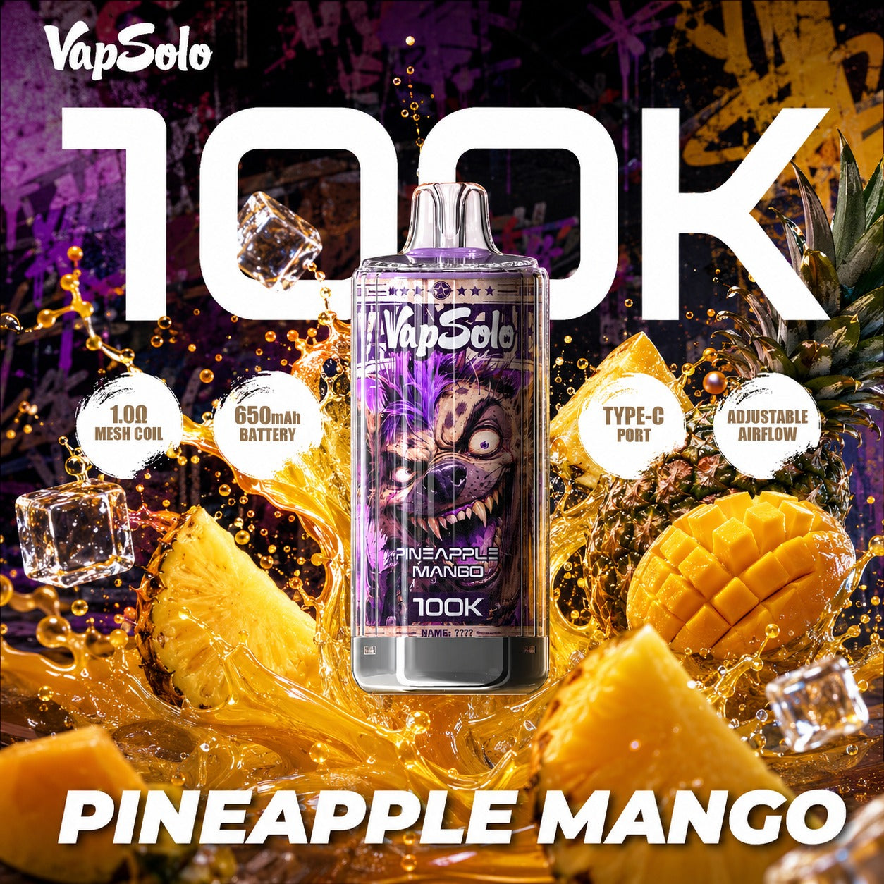 Vapsolo 100K | Vaper Desechable 100000 Caladas Recargable USB-C
