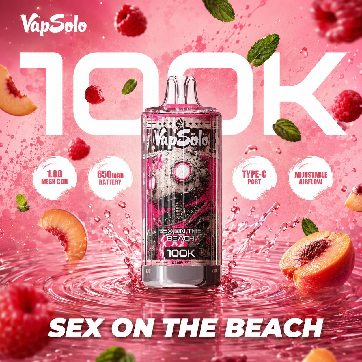 Vapsolo 100K | Vaper Desechable 100000 Caladas Recargable USB-C