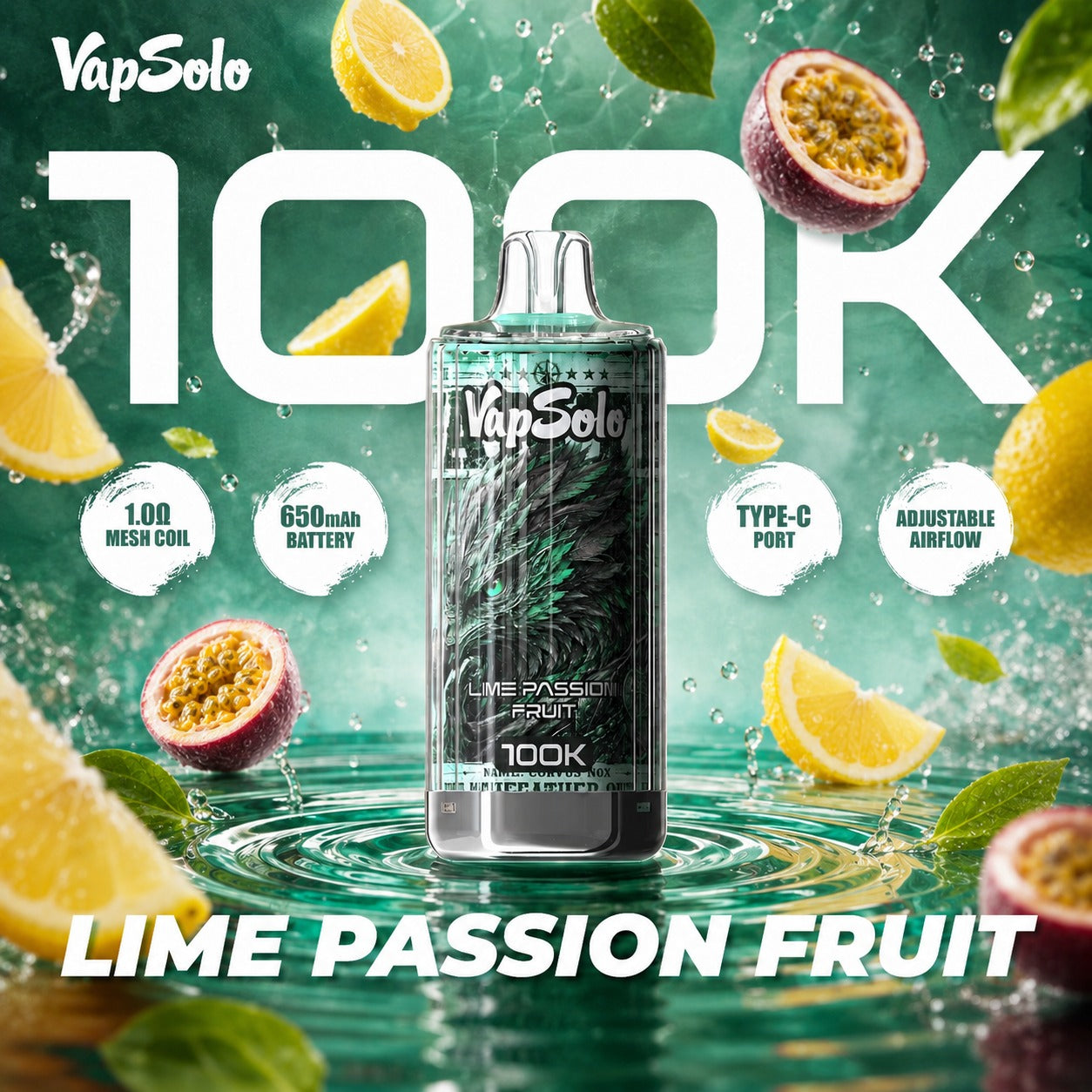 Vapsolo 100K | Vaper Desechable 100000 Caladas Recargable USB-C