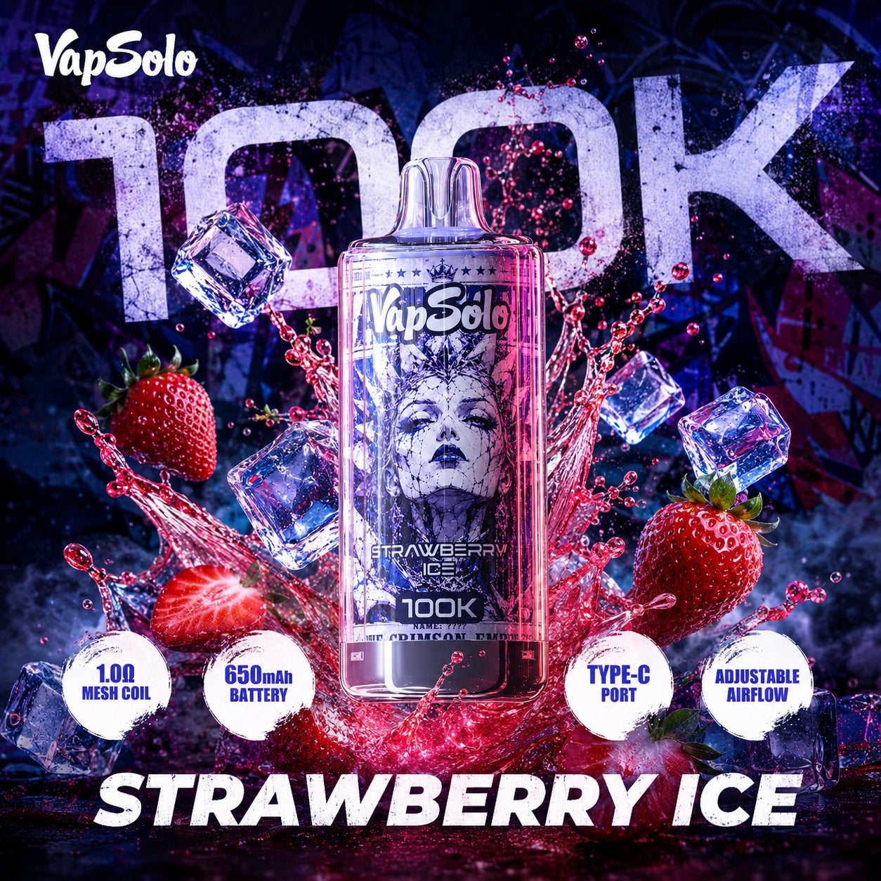 Vapsolo 100K | Vaper Desechable 100000 Caladas Recargable USB-C