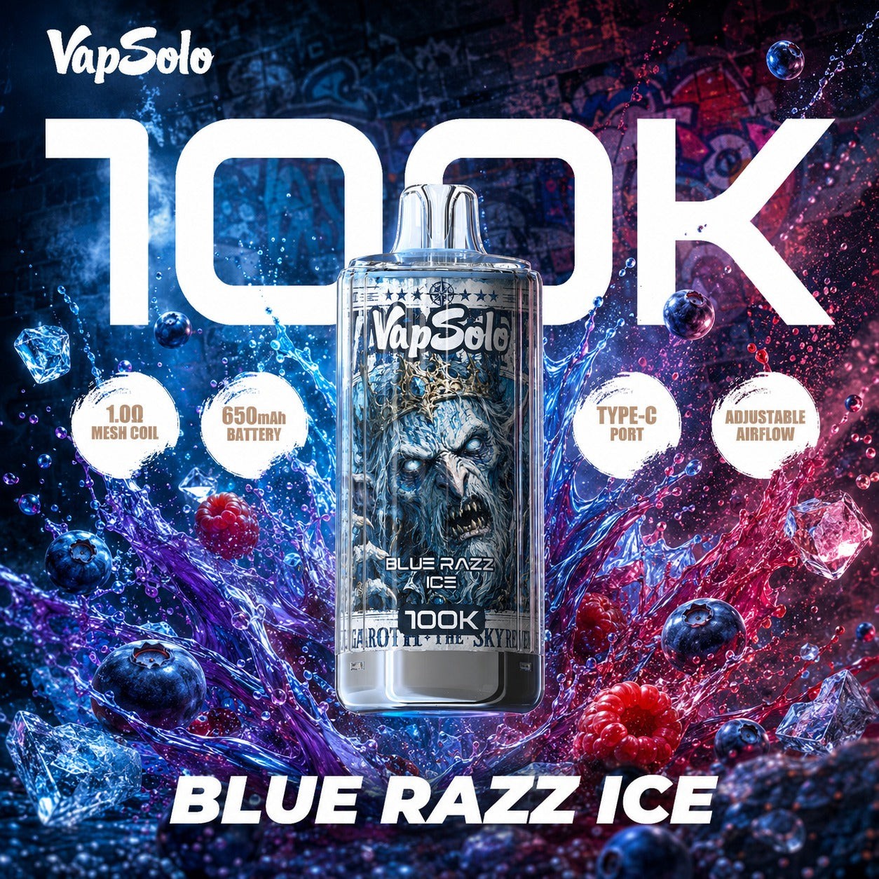 Vapsolo 100K | Vaper Desechable 100000 Caladas Recargable USB-C