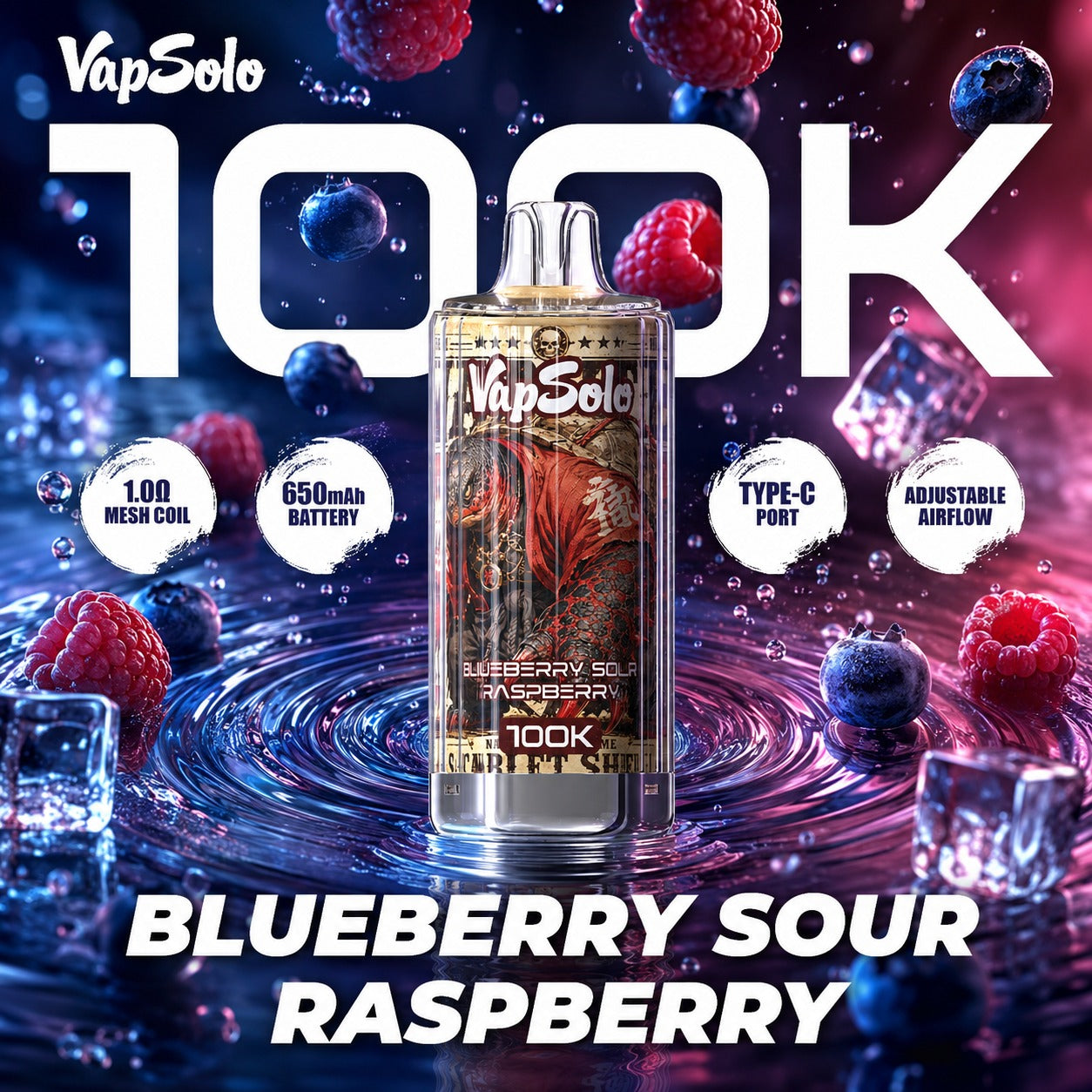 Vapsolo 100K | Vaper Desechable 100000 Caladas Recargable USB-C