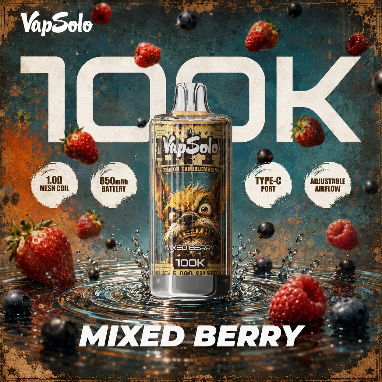 Vapsolo 100K | Vaper Desechable 100000 Caladas Recargable USB-C