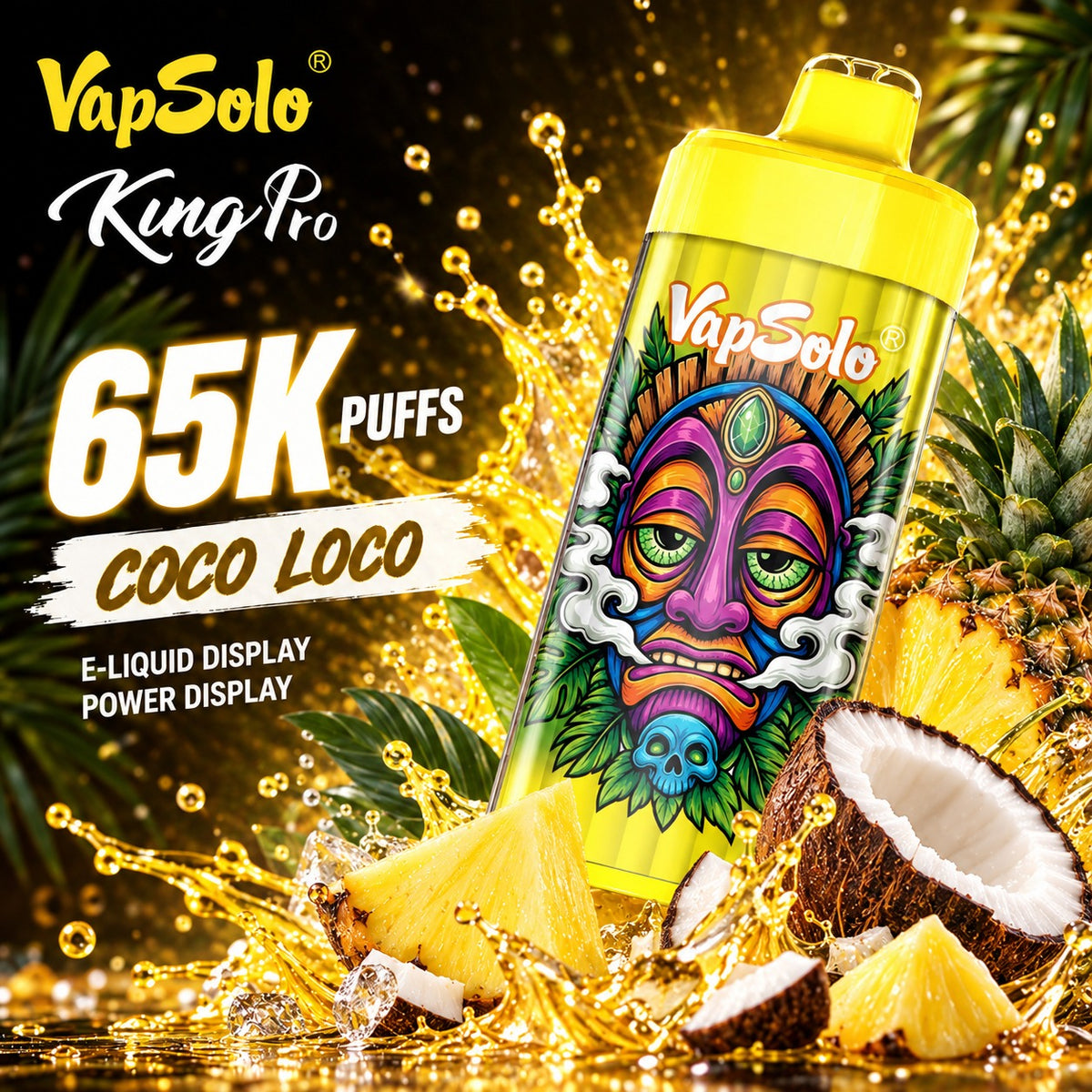 Vapsolo King Pro 65K – Vaper Desechable Recargable 65000 Caladas USB-C