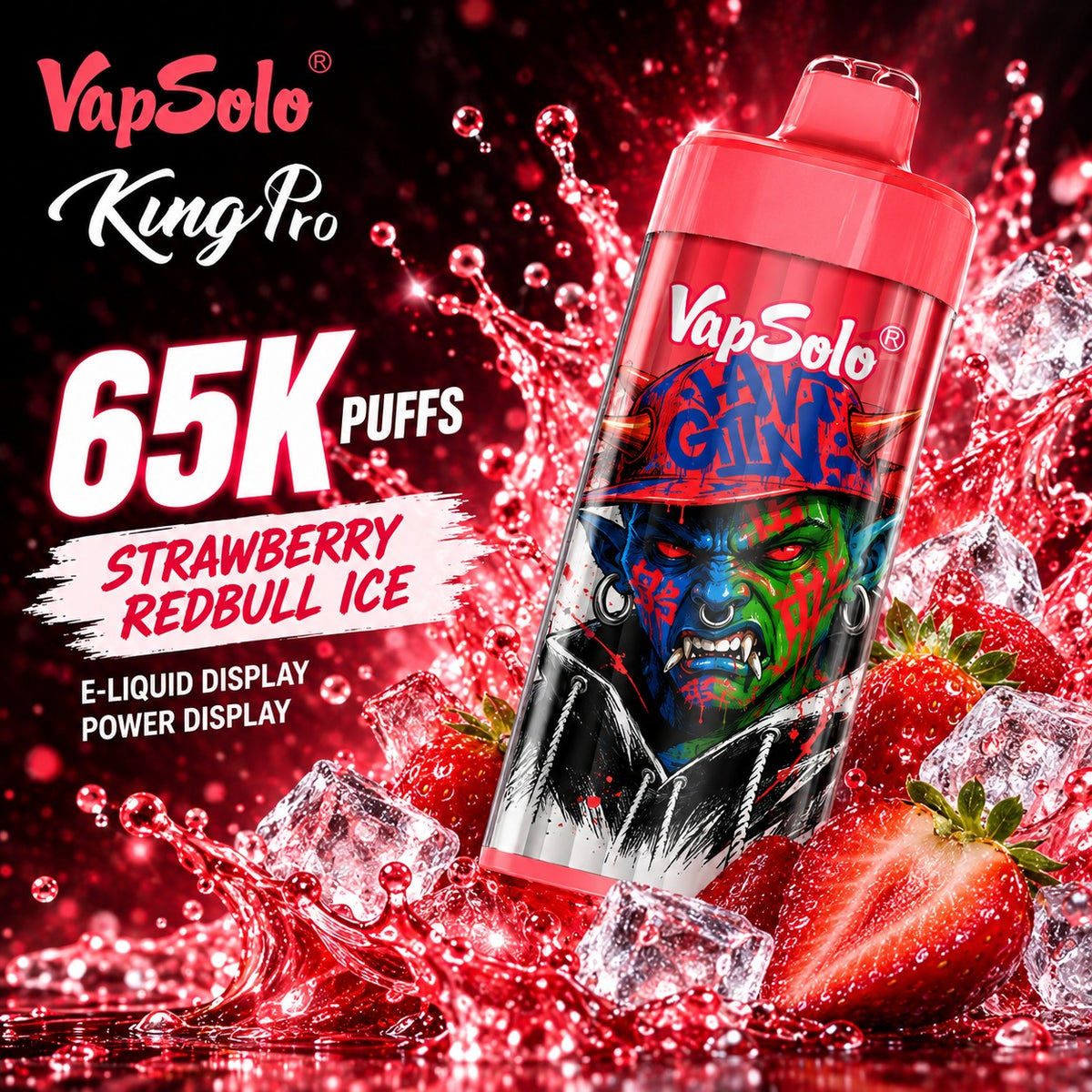 Vapsolo King Pro 65K – Vaper Desechable Recargable 65000 Caladas USB-C