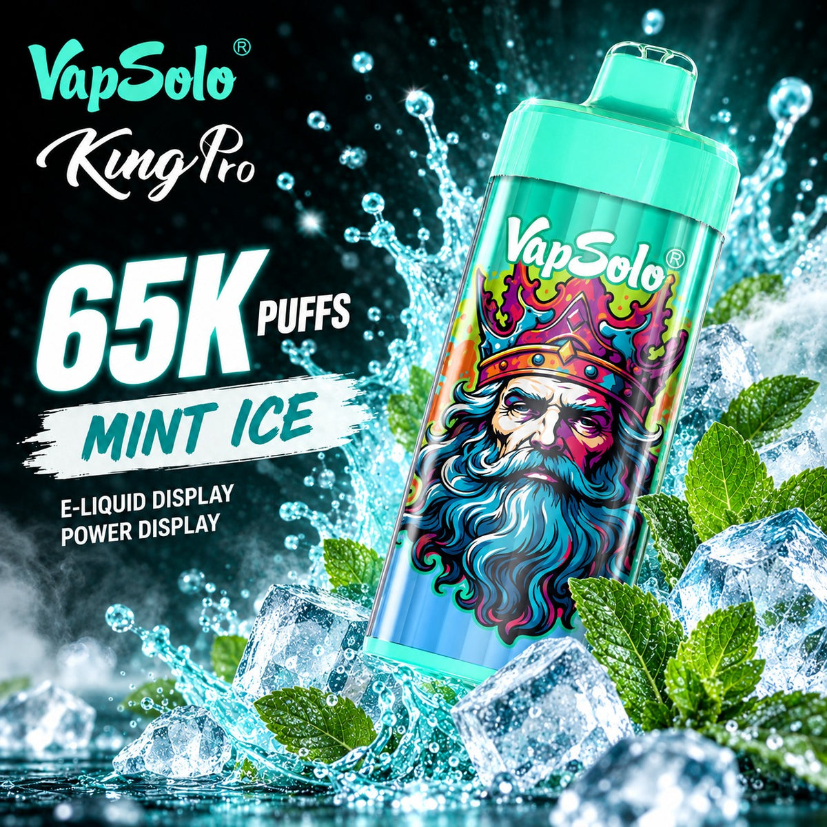Vapsolo King Pro 65K – Vaper Desechable Recargable 65000 Caladas USB-C