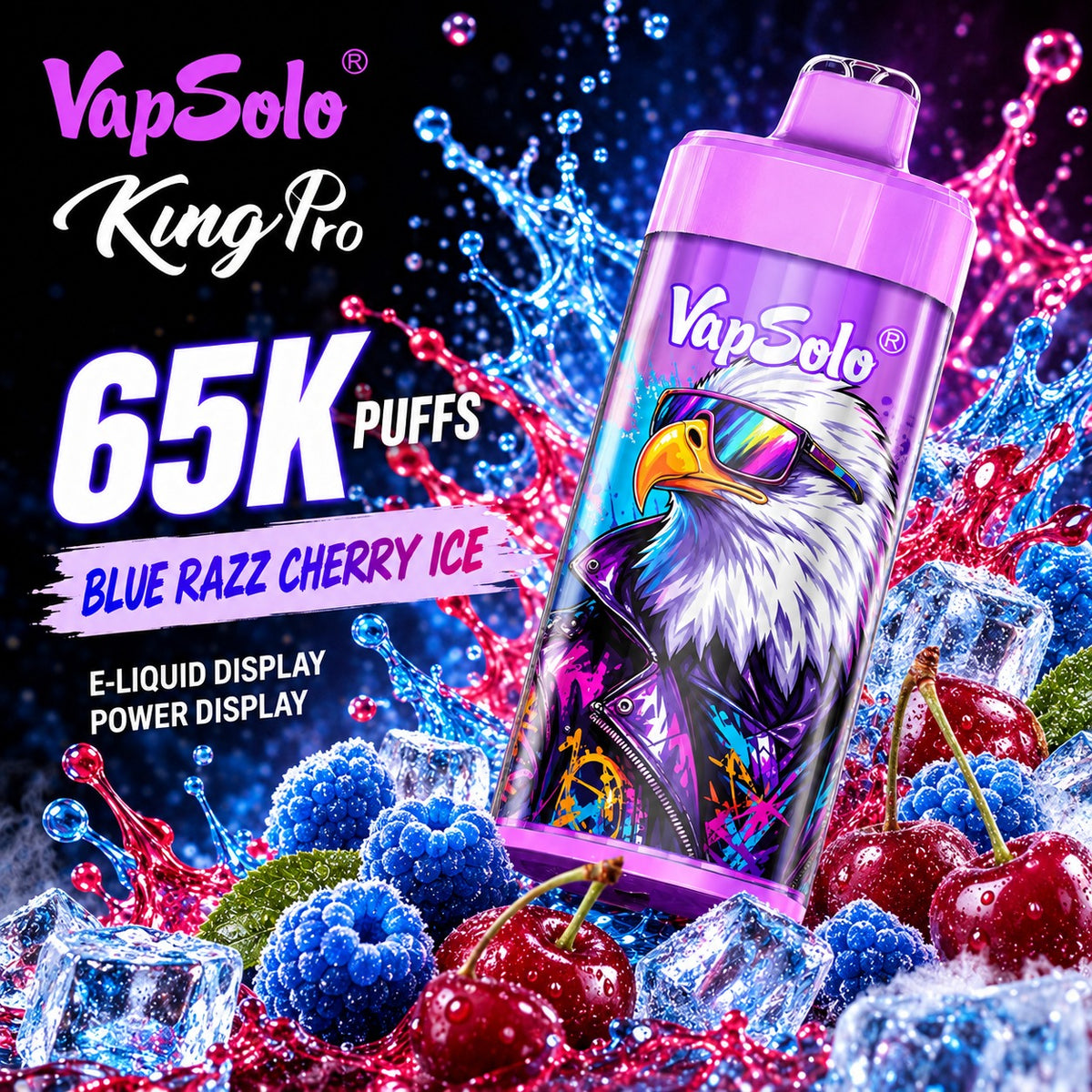 Vapsolo King Pro 65K – Vaper Desechable Recargable 65000 Caladas USB-C