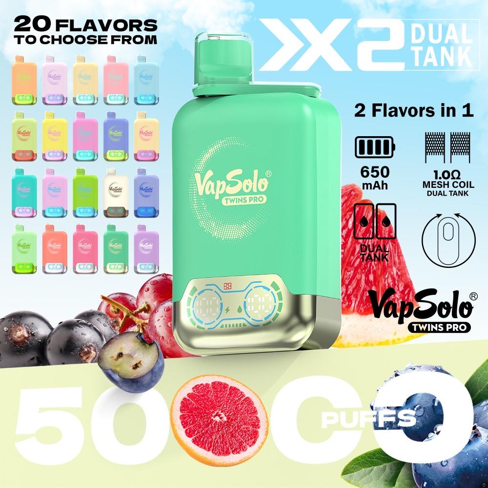 VAPSOLO TWINS PRO 50K PUFFS DOBLE SABOR