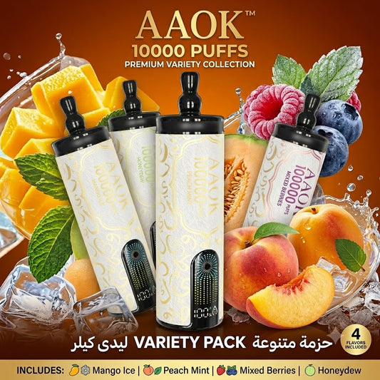 AAOK 100K Sin Nicotina | Pod Desechable 100.000 Caladas Recargable Shisha